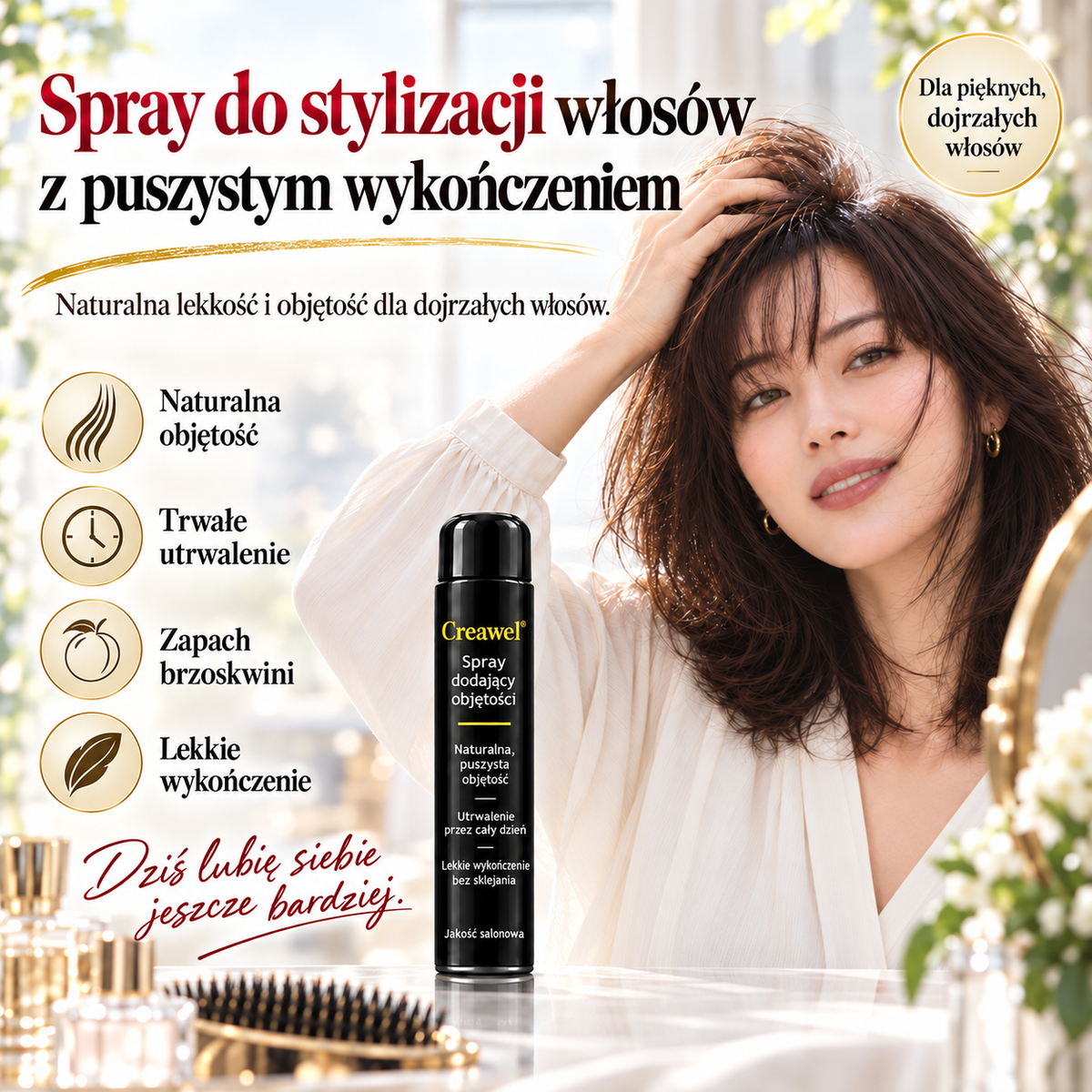 🔥【Tylko przez ograniczony czas – 70% TANIEJ】Creawel® 🚩 Brzoskwiniowy spray zwiększający objętość u nasady | Lekko unosi włosy u nasady, zapewniając elegancki i pełny objętości wygląd