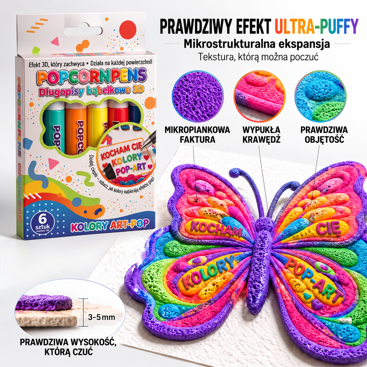 Billhol® 3D Relief Art Pen🥨 Zamień płaskie rysunki w dotykową sztukę 3D — Bezpieczny materiał klasy spożywczej, bez zapachu📝