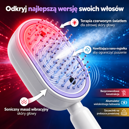 BILLHOL® 💦 Elektryczna szczotka do włosów 5 w 1 – Gładkie i lśniące włosy bez puszenia w kilka chwil | Rozczesuje, masuje i odświeża