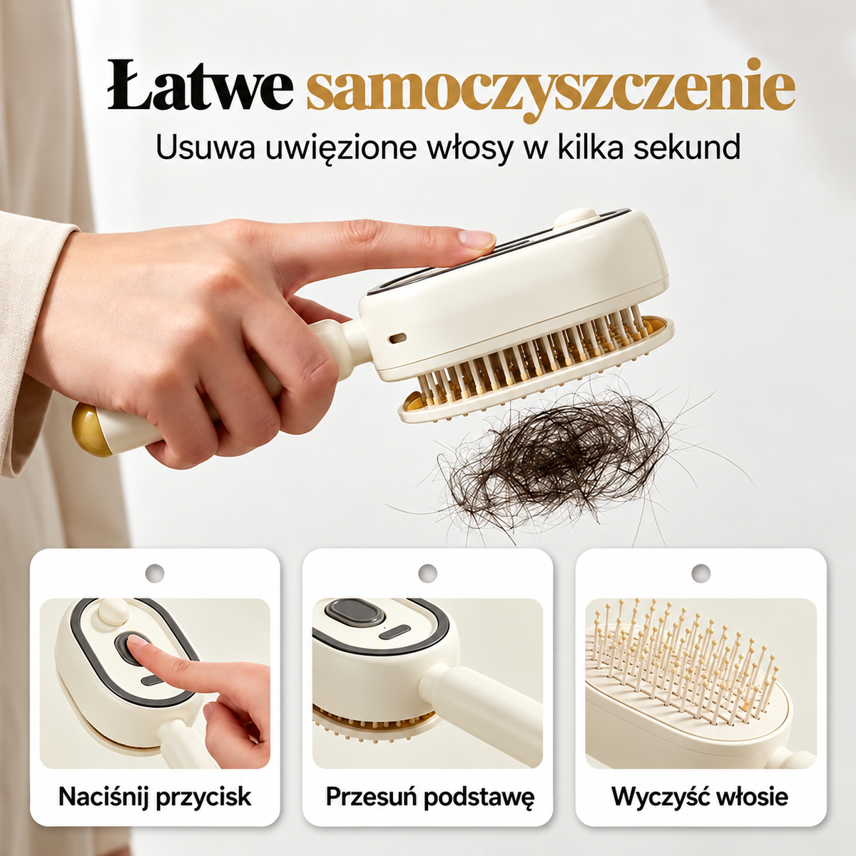 BILLHOL® 💦 Elektryczna szczotka do włosów 5 w 1 – Gładkie i lśniące włosy bez puszenia w kilka chwil | Rozczesuje, masuje i odświeża