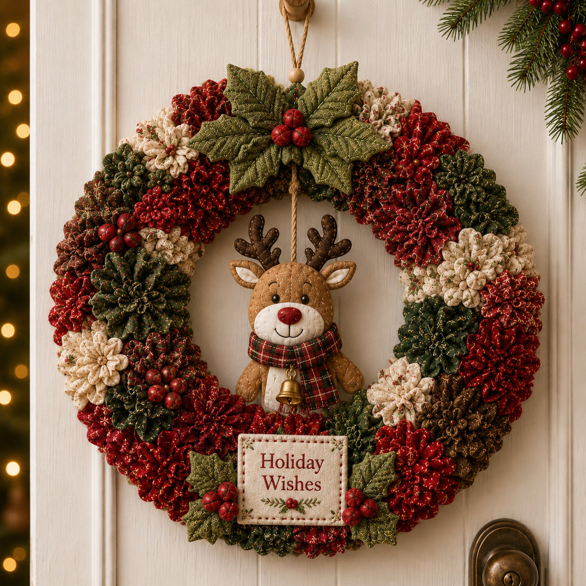 🔥 49% ZNIŻKI – OSTATNI DZIEŃ! 🎄 Zestaw DIY do wykonania świątecznego wieńca techniką wbijania tkaniny