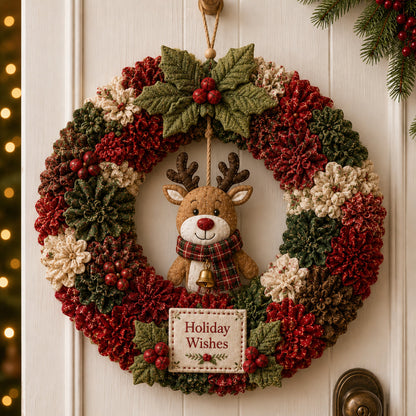 🔥 49% ZNIŻKI – OSTATNI DZIEŃ! 🎄 Zestaw DIY do wykonania świątecznego wieńca techniką wbijania tkaniny