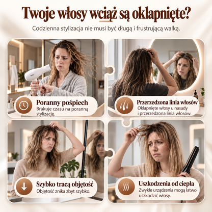 🎉 Ponad 50 000 sprzedanych sztuk🚋 | BILLHOL® 🙆‍♀️ Bezprzewodowa spinka premium – unosi włosy u nasady i dodaje objętości