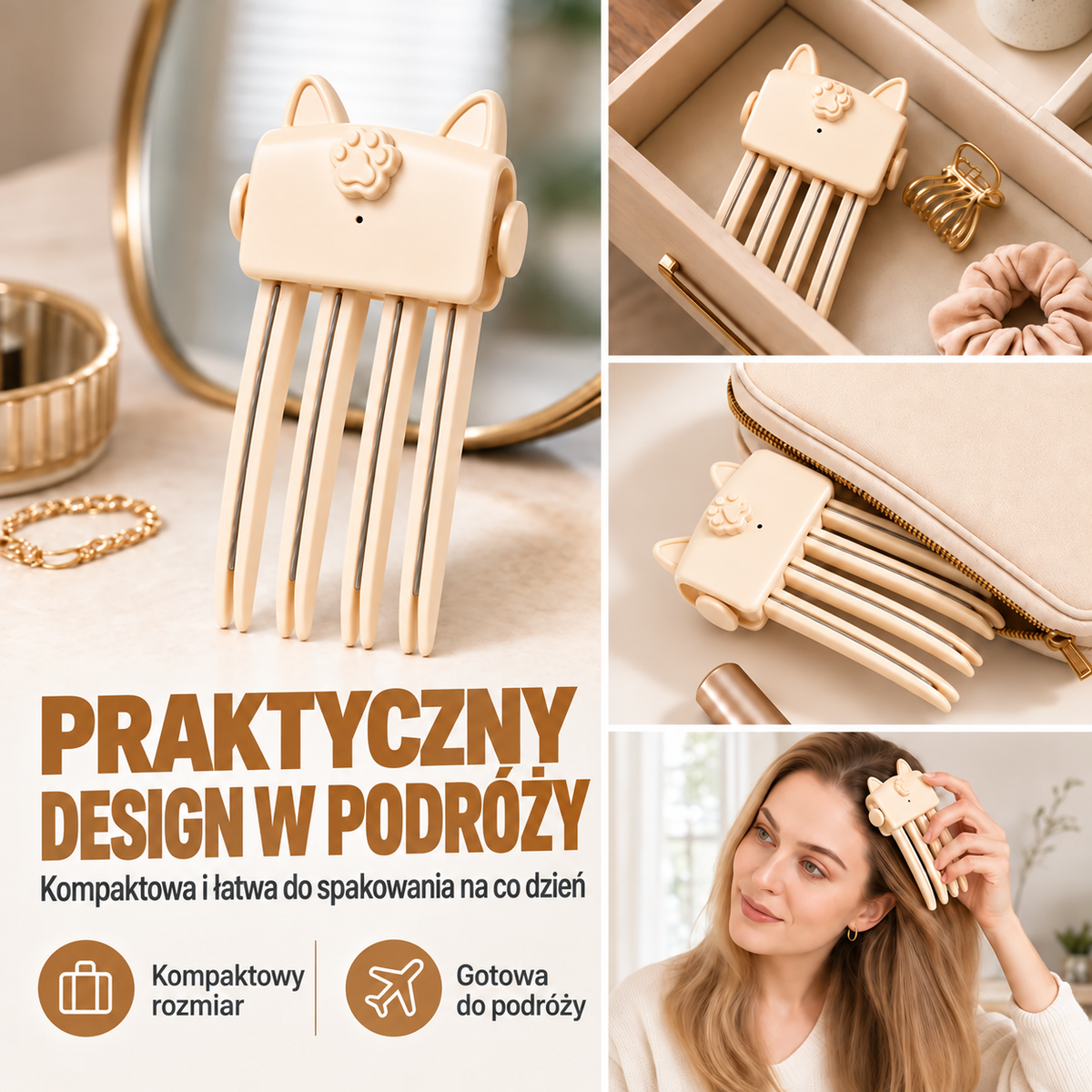 🎉 Ponad 50 000 sprzedanych sztuk🚋 | BILLHOL® 🙆‍♀️ Bezprzewodowa spinka premium – unosi włosy u nasady i dodaje objętości