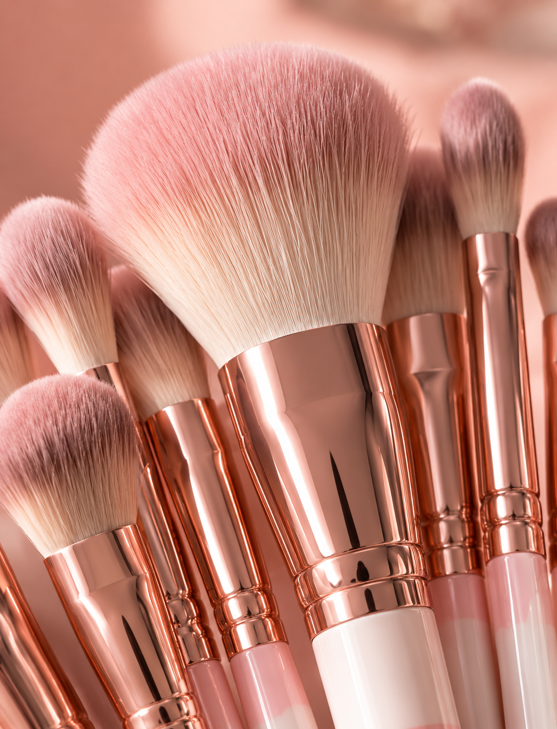 Blush Pink Rose Gold Makeup Brush Set