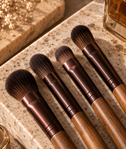 Walnut Bronze Sculpted Makeup Brush Set