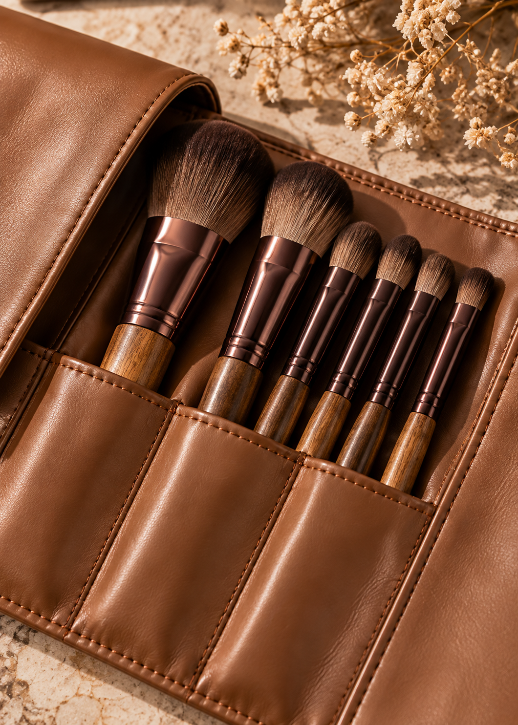 Walnut Bronze Sculpted Makeup Brush Set