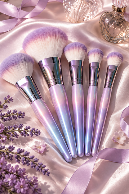 Iridescent Lavender Pearl Makeup Brush Set