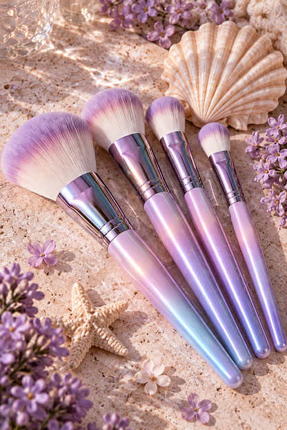 Iridescent Lavender Pearl Makeup Brush Set