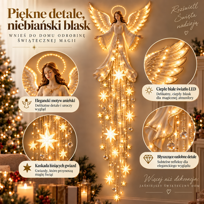 Billhol® 👼 Anielskie Błogosławieństwo🔥 – Luksusowa świąteczna dekoracja ścienna LED z magicznym deszczem spadających gwiazd ✨